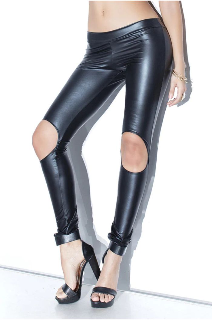 Coquette Matte Wet Look Pant with Knee Cutouts CQD9343