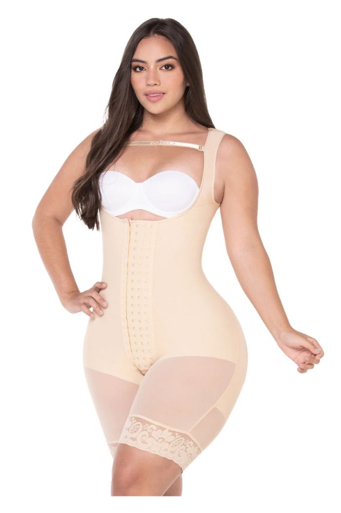 Fajas Reductoras Colombianas Post Surgery Mid Thigh Powernet Body Shaper  Corset