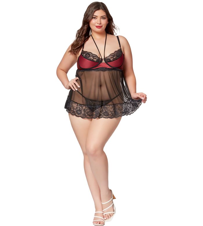 Seven til Midnight Halter Neck, Demi Cup Babydoll And Matching