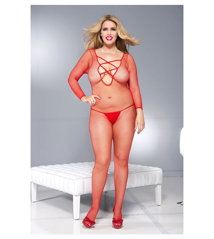 Criss Cross Crotchless Thong Plus Size