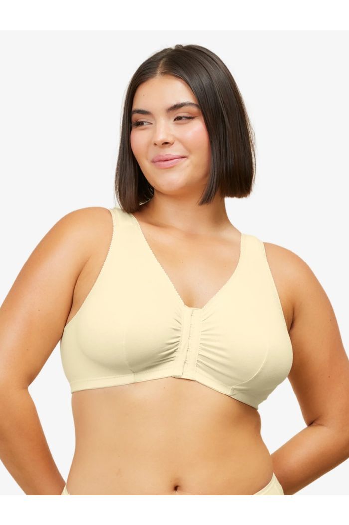 Leading Lady - The Meryl Cotton Front-Closure Comfort & Sleep Bra LL110ECRU