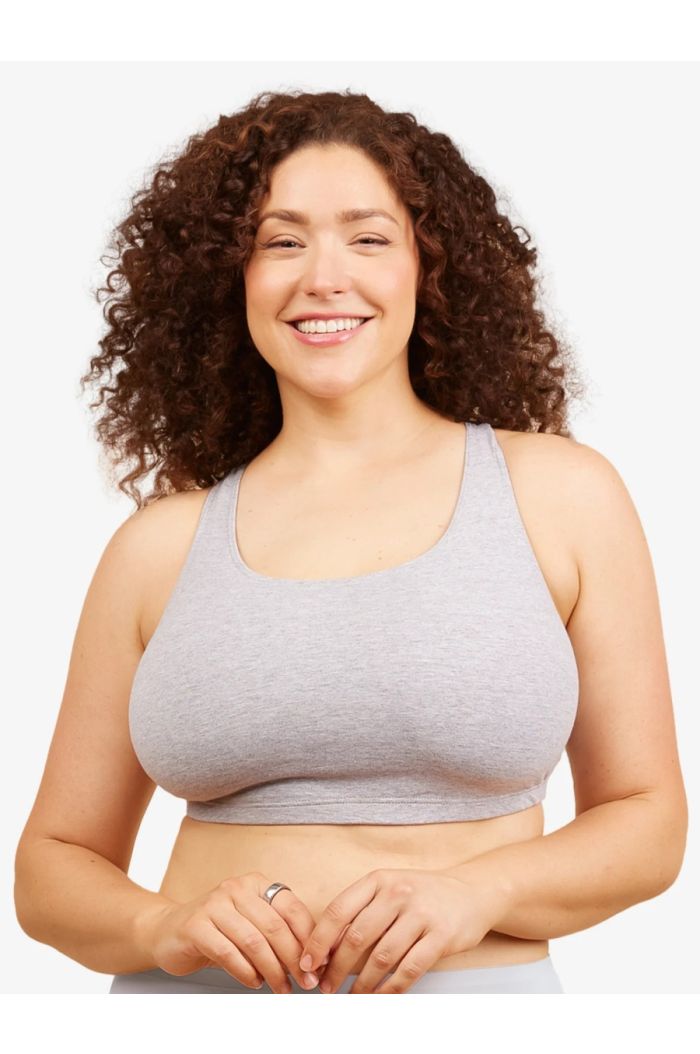 Leading Lady - The Serena Cotton Wirefree Sports Bra LL514-GRY