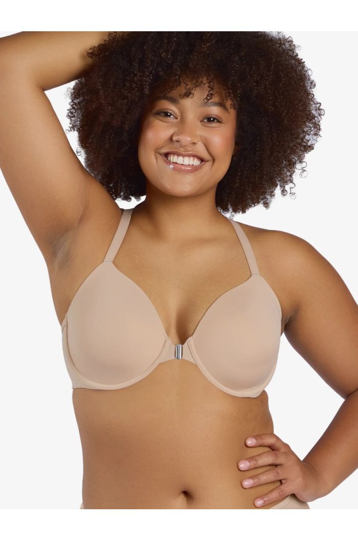 Leading Lady - The Luna Front-Closure Racerback Power Mesh Bra LL5915SAND