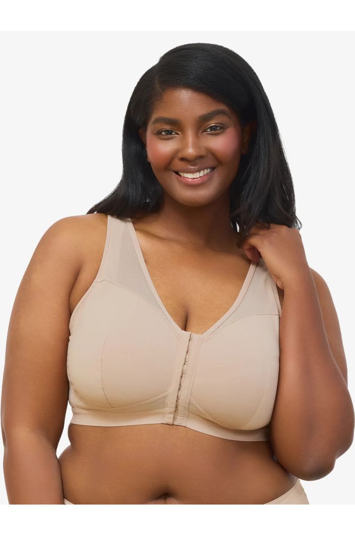 Leading Lady - The Harper Wirefree Mesh Front-Closure Bra LL5972SAND