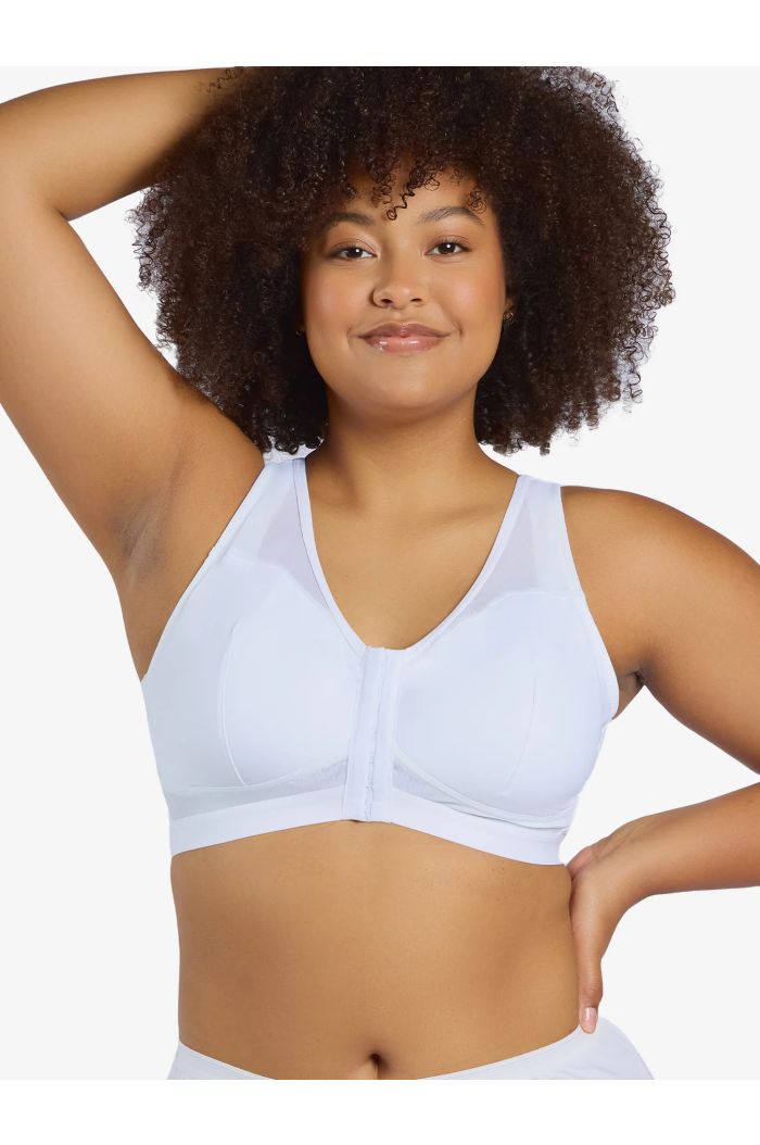 Leading Lady - The Harper Wirefree Mesh Front-Closure Bra LL5972WHT